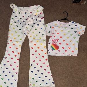 Colorful Heart Care Bears pants and shirt Set